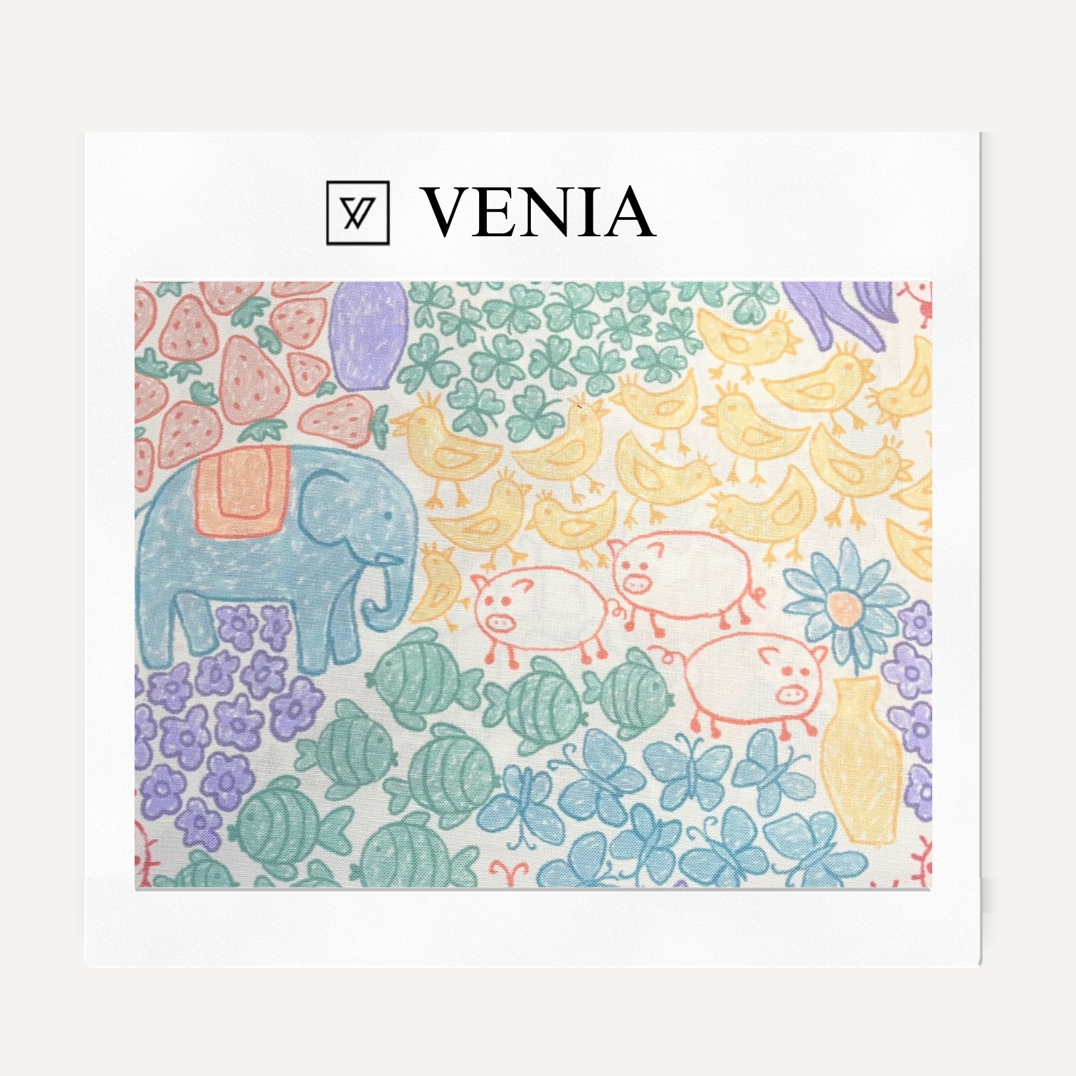 Farmyard Fabric – illustrated printed curtain fabric for children's rooms | Venia Home
