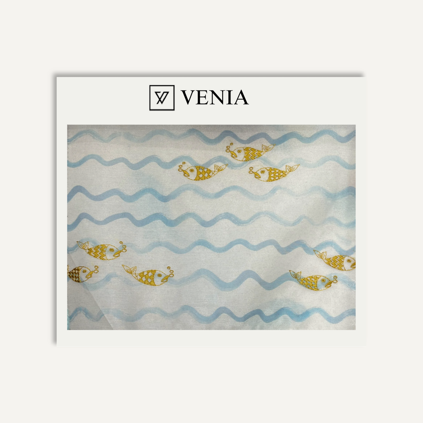 Golden Shoal Sheer Fabric – printed sheer curtain fabric | Venia Home