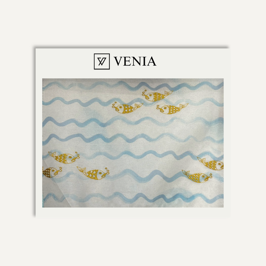 Golden Shoal Sheer Fabric – printed sheer curtain fabric | Venia Home