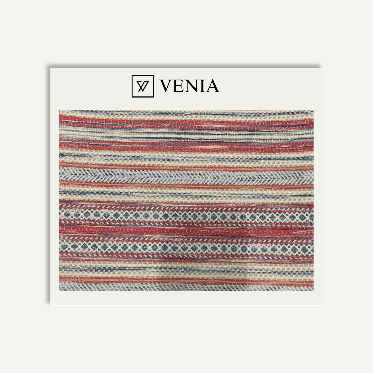 Heritage Stripe Fabric Brick – classic striped curtain and upholstery fabric | Venia Home