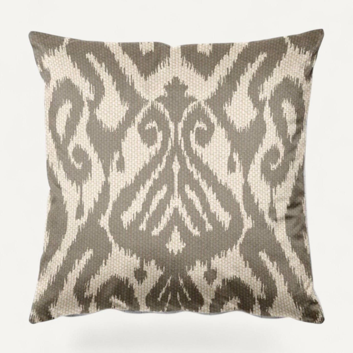 Ikat Diamond Grey cushion – styled setting | Venia Home