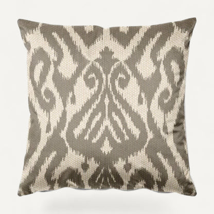 Ikat Diamond Grey cushion – styled setting | Venia Home