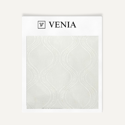 Lattice Sheer Curtain – geometric embroidered sheer curtain fabric | Venia Home