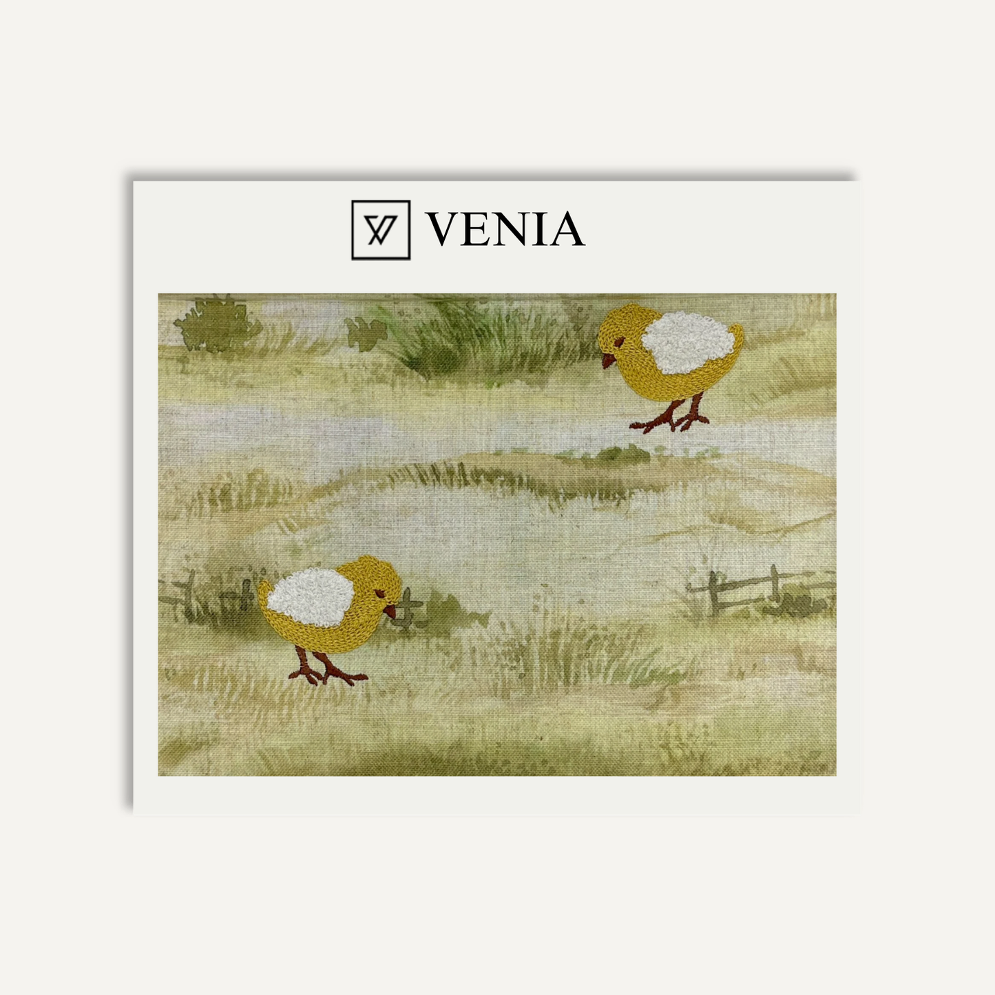 Meadow Chick Fabric – illustrated printed curtain fabric for children's rooms | Venia Home
