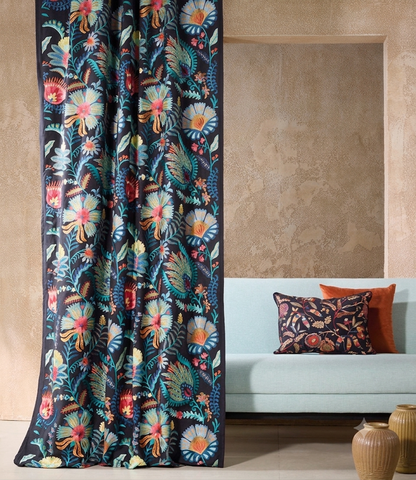 Midnight Dahlia Fabric – room setting | Venia Home