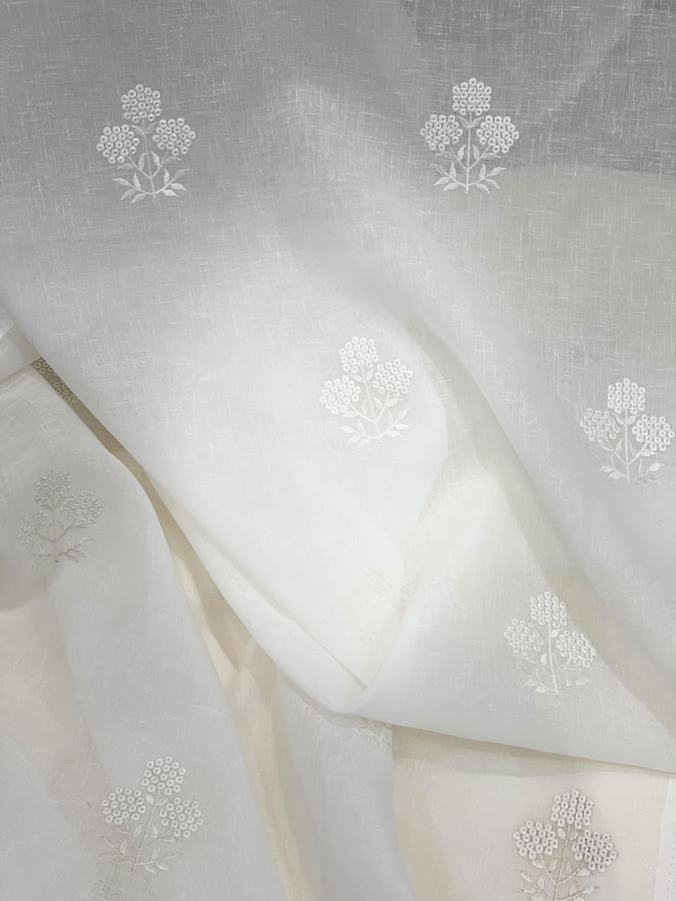 Pom Sheer Curtain – draped detail | Venia Home