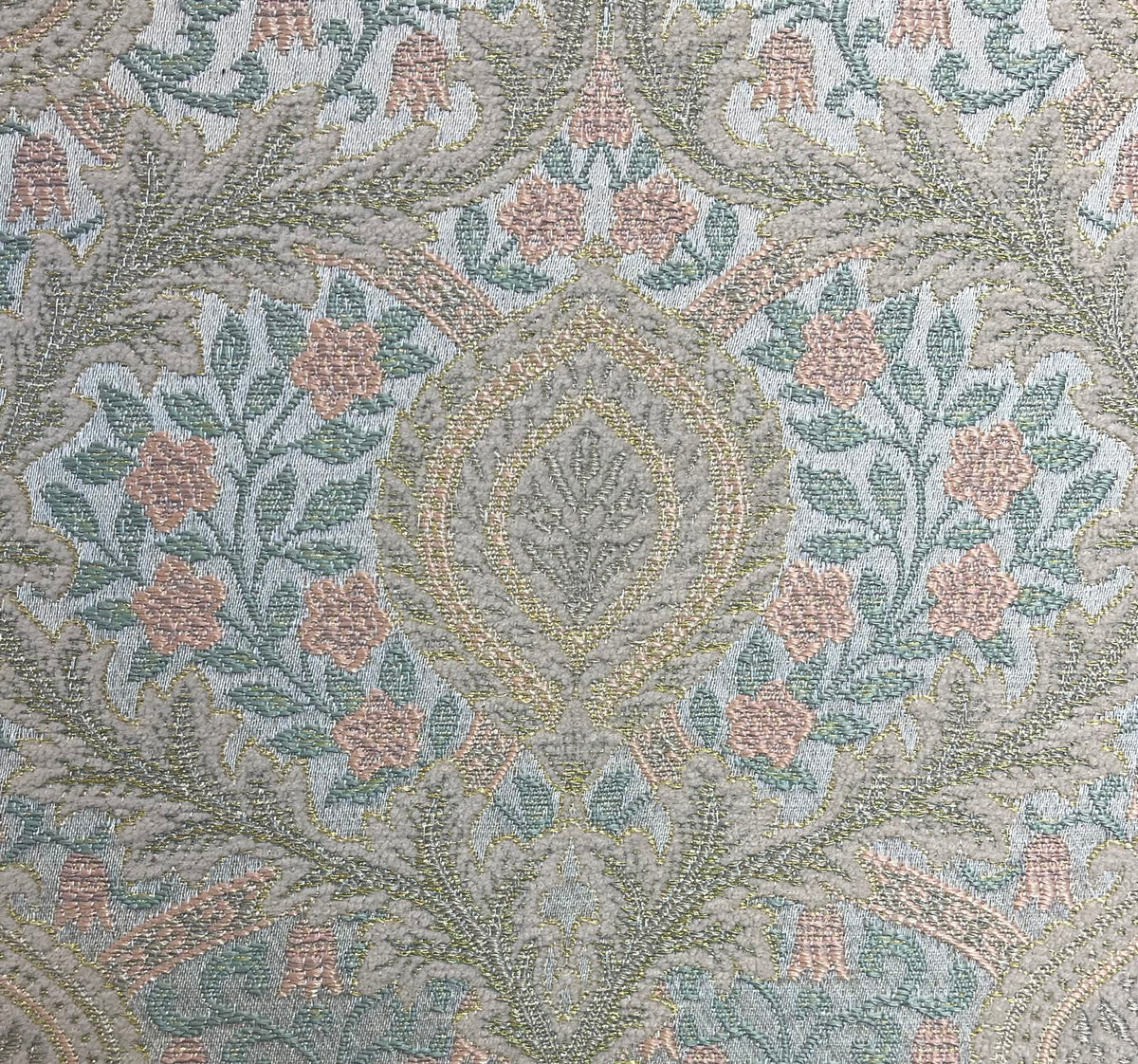 Portico Fabric Blush and Blue – room setting | Venia Home