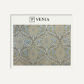 Portico Fabric Marigold and Blue – printed curtain and upholstery fabric | Venia Home