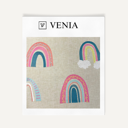 Rainbow Arch Fabric – colourful printed curtain fabric for children's rooms | Venia Home