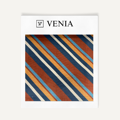 Retro Diagonal Stripe Sundown – striped upholstery and curtain fabric | Venia Home