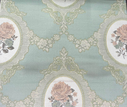 Rosalie Fabric Blue and Blush – room setting | Venia Home