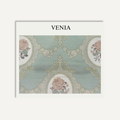 Rosalie Fabric Blue and Blush – floral printed curtain and upholstery fabric | Venia Home