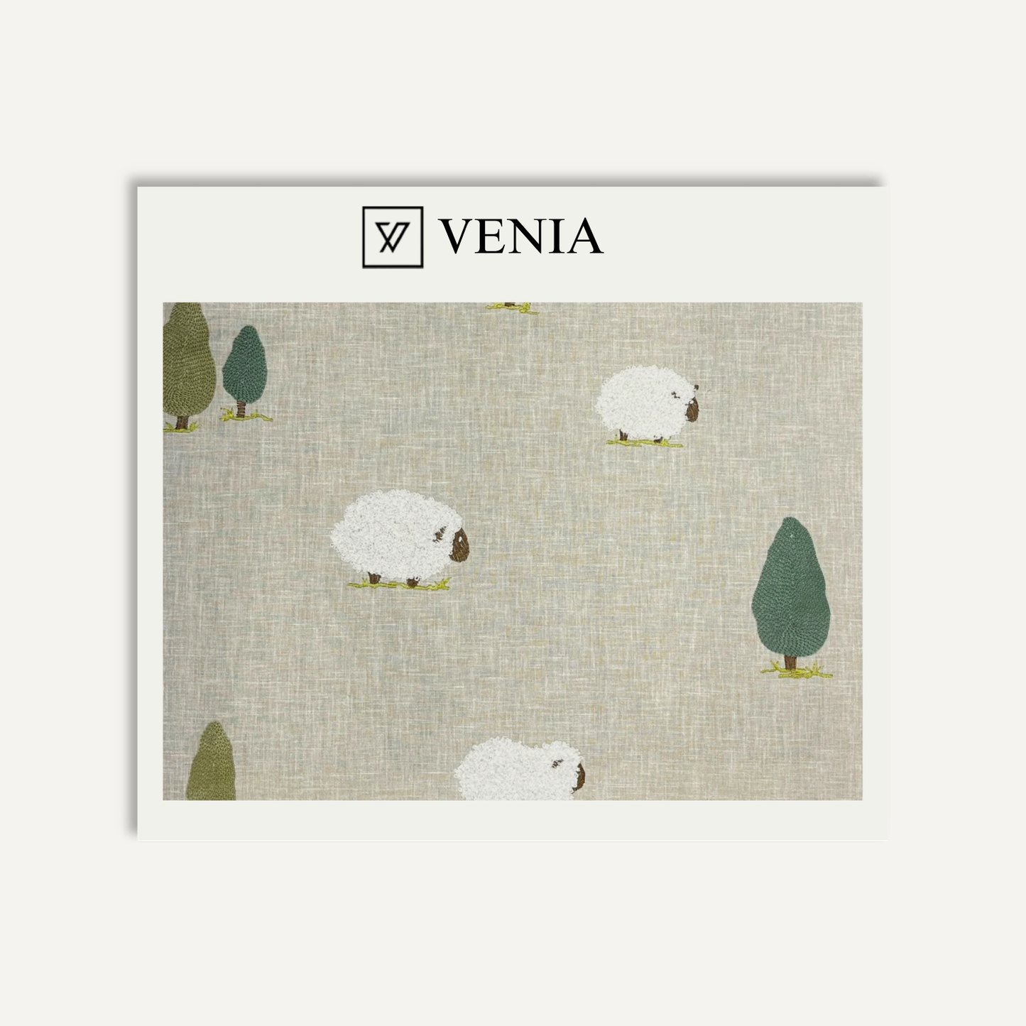 Sheep Detective Curtain Fabric – illustrated children's curtain fabric | Venia Home