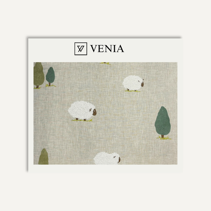 Sheep Detective Curtain Fabric – illustrated children's curtain fabric | Venia Home