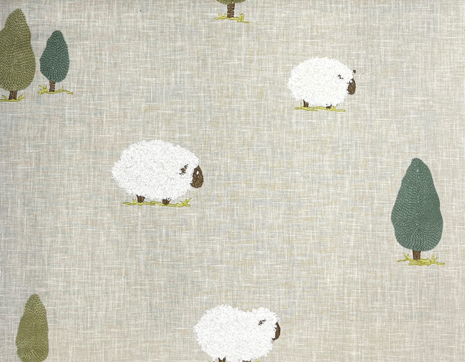 Sheep Detective Curtain Fabric – room setting | Venia Home