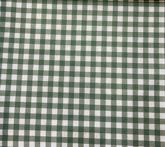 Small Check Gingham Fabric Green – room setting | Venia Home