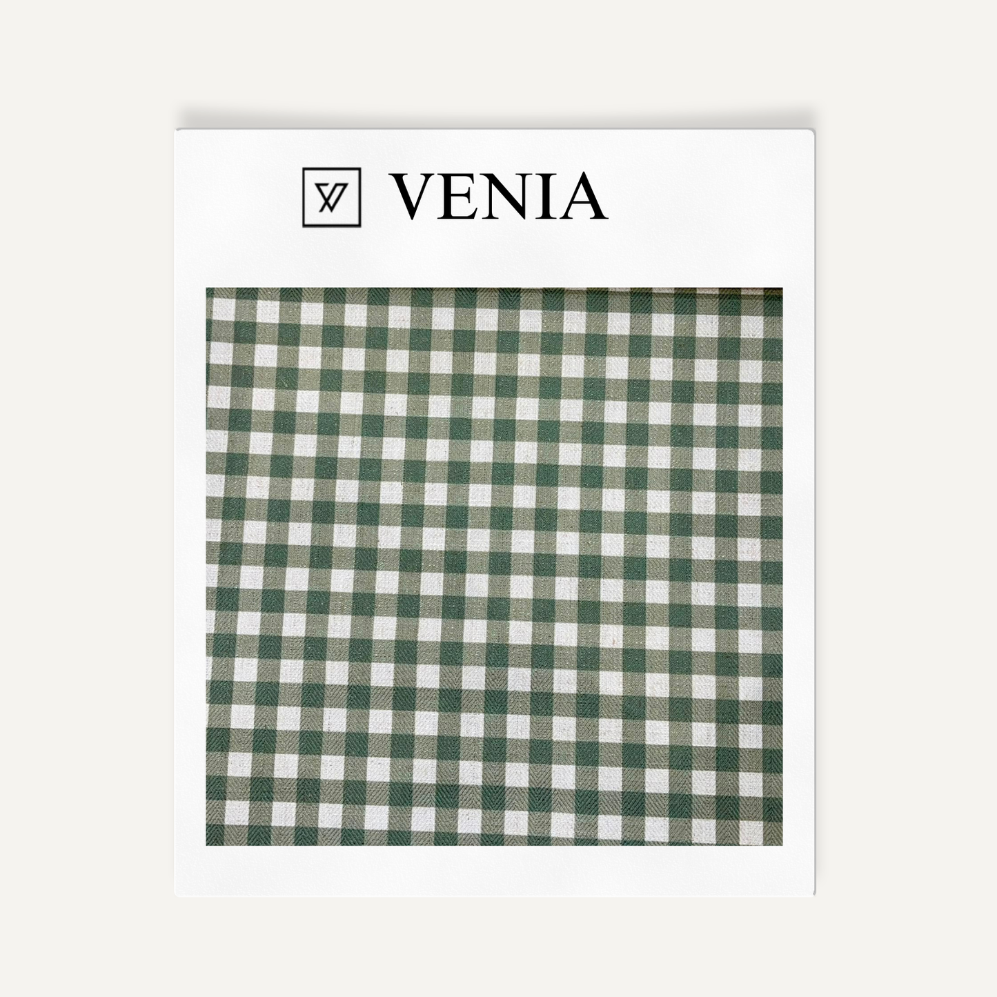 Small Check Gingham Fabric Green – checked cotton curtain and upholstery fabric | Venia Home