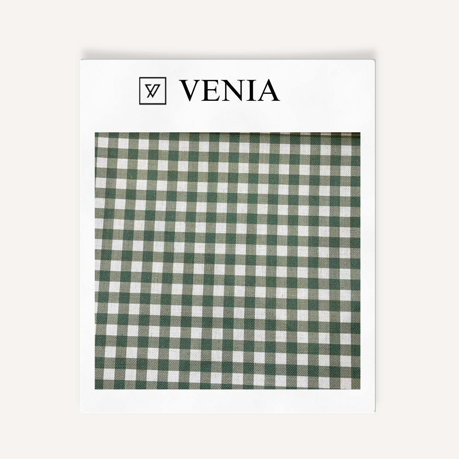 Small Check Gingham Fabric Green – checked cotton curtain and upholstery fabric | Venia Home