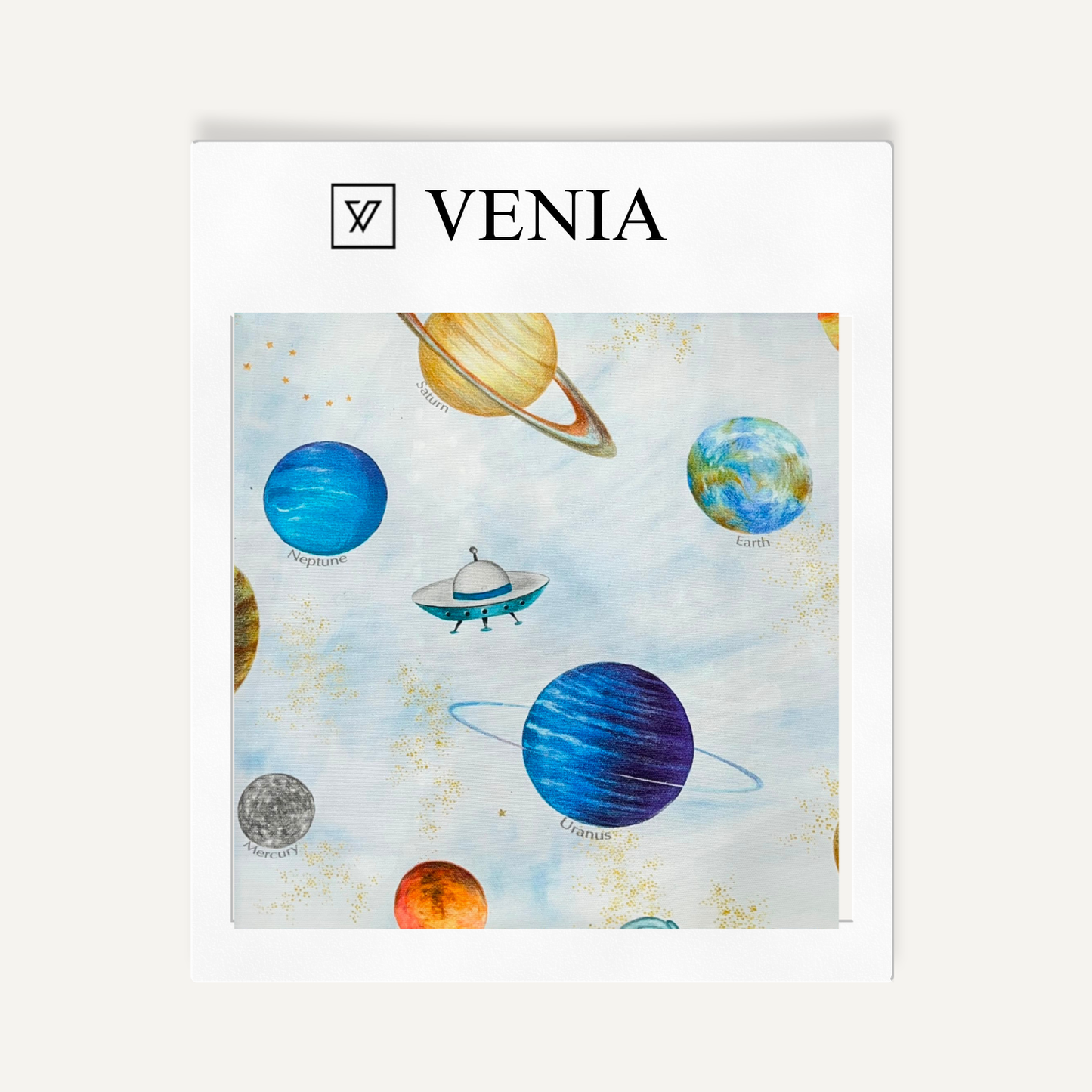 Solar System Fabric – space-themed printed curtain fabric for children's rooms | Venia Home