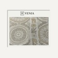 Sunburst Medallion Fabric Ivory Gold – medallion print curtain and upholstery fabric | Venia Home