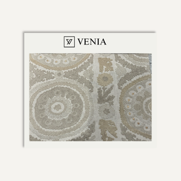 Sunburst Medallion Fabric - Ivory Gold
