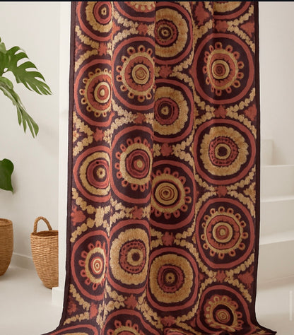 Sunburst Medallion Fabric Plum – room setting | Venia Home