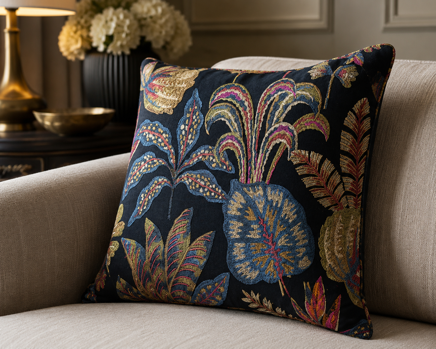Tropic Garden Fabric – room setting | Venia Home