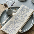 Ice blue bel embroidered trim swatch by Venia Home