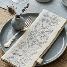 Ice Blue Bel Embroidered Trim