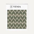 Green ikat arrowhead upholstery fabric swatch by Venia Home