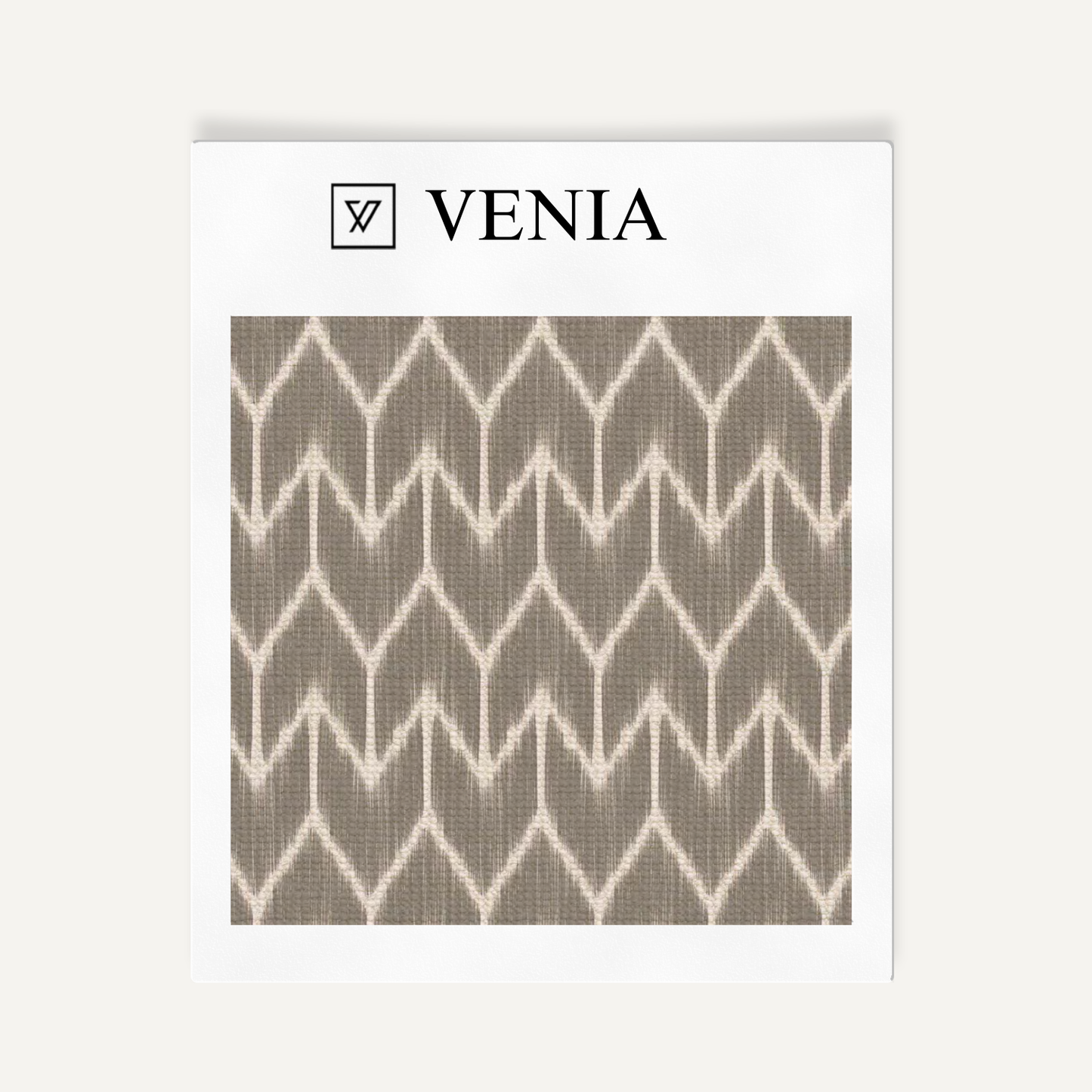 Grey ikat arrowhead upholstery fabric swatch by Venia Home