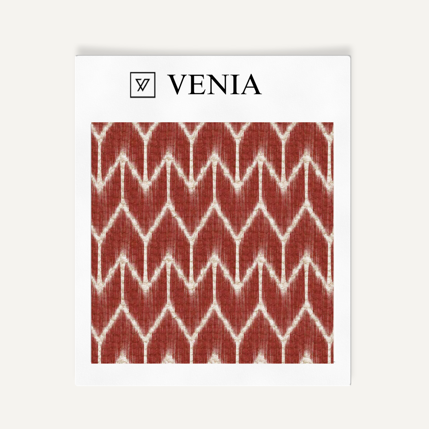 Red ikat arrowhead upholstery fabric swatch by Venia Home
