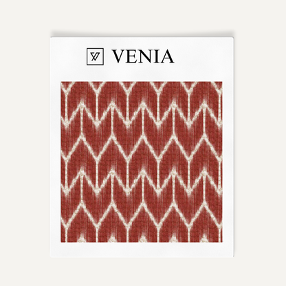 Red ikat arrowhead upholstery fabric swatch by Venia Home