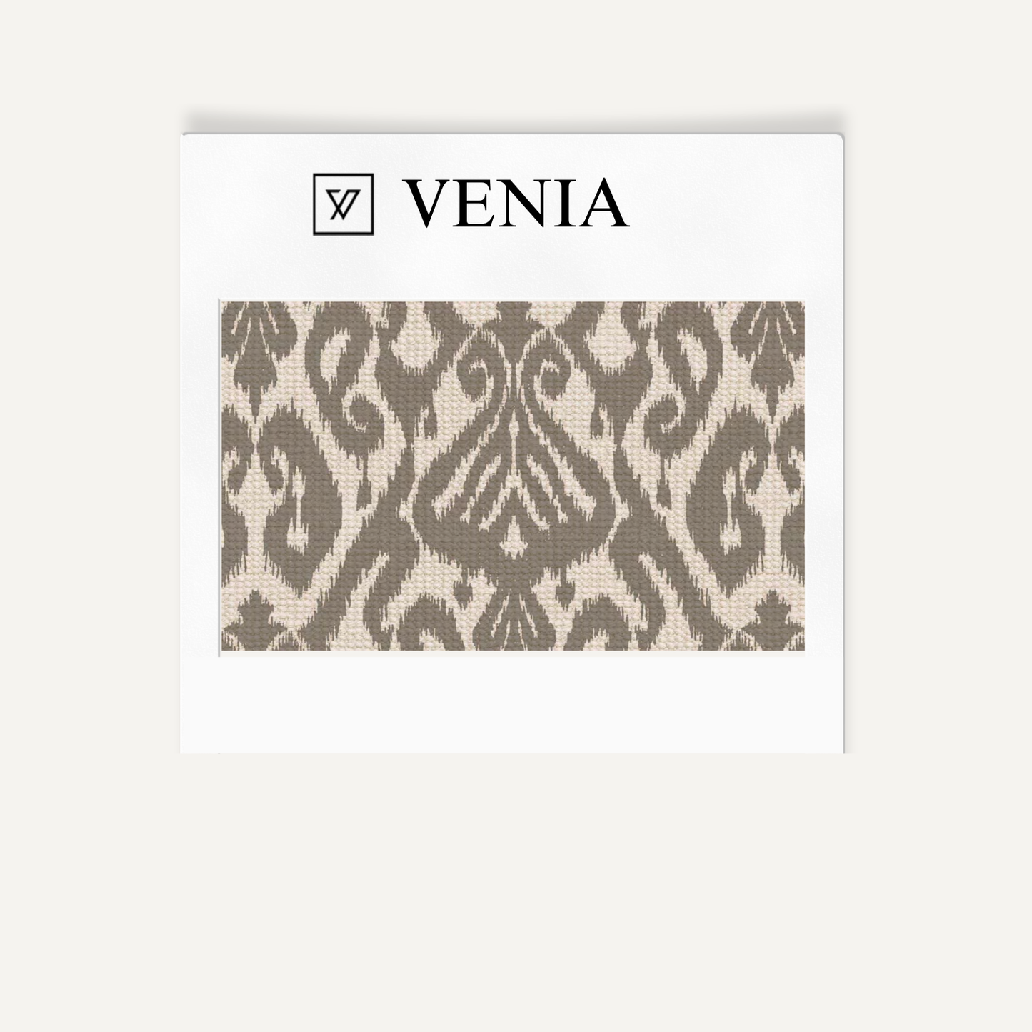 Grey ikat diamond upholstery fabric swatch by Venia Home