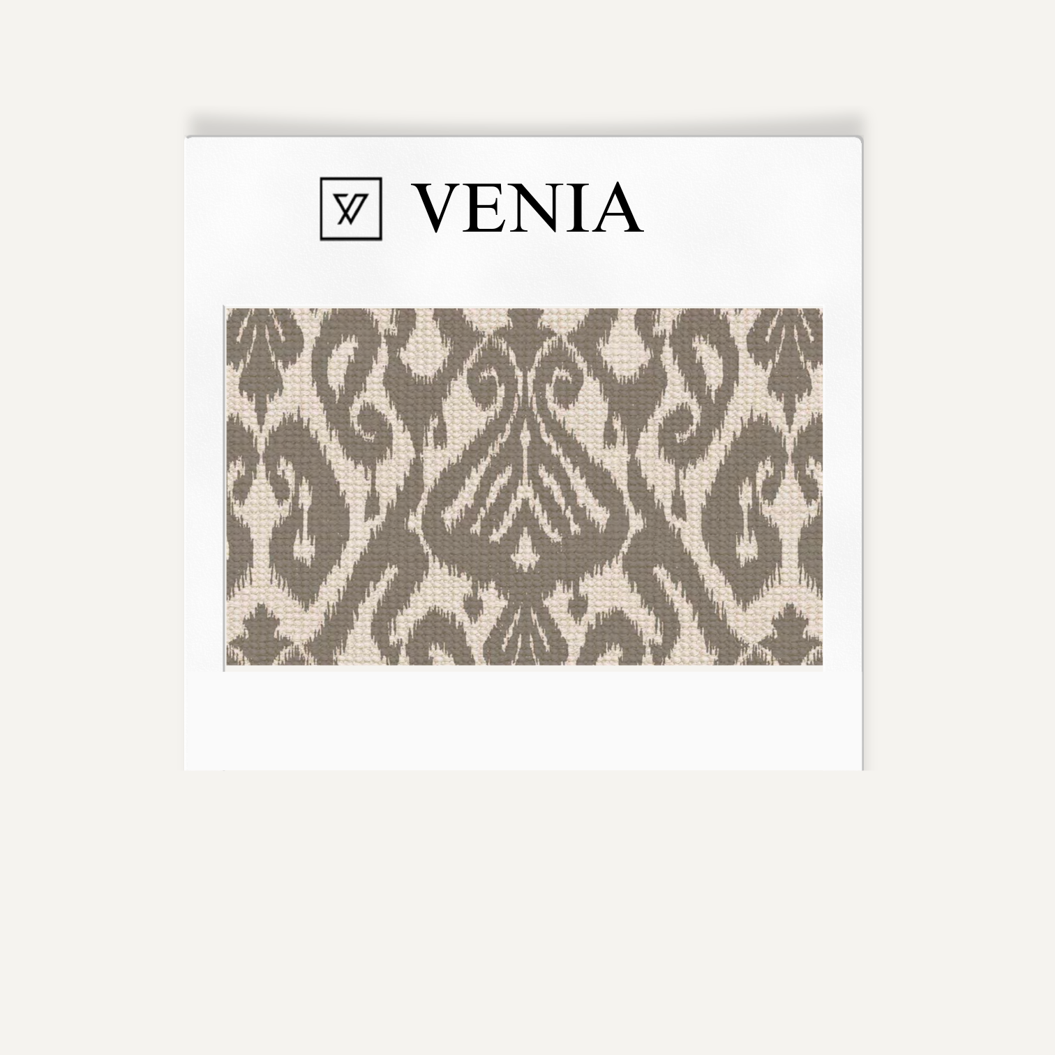Grey ikat diamond upholstery fabric swatch by Venia Home