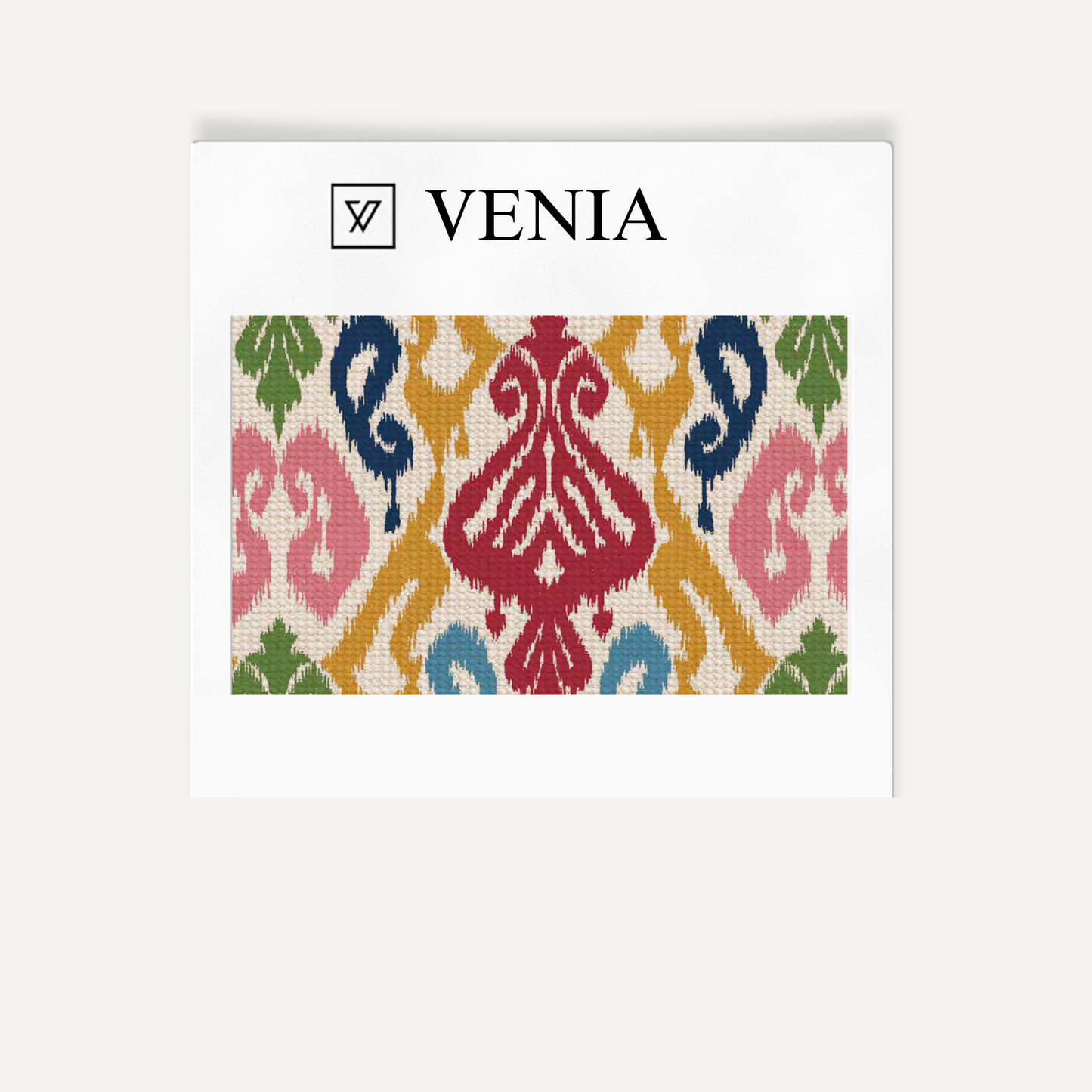 Multicolour ikat diamond fabric III upholstery swatch by Venia Home