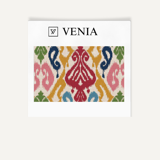 Multicolour ikat diamond fabric III upholstery swatch by Venia Home