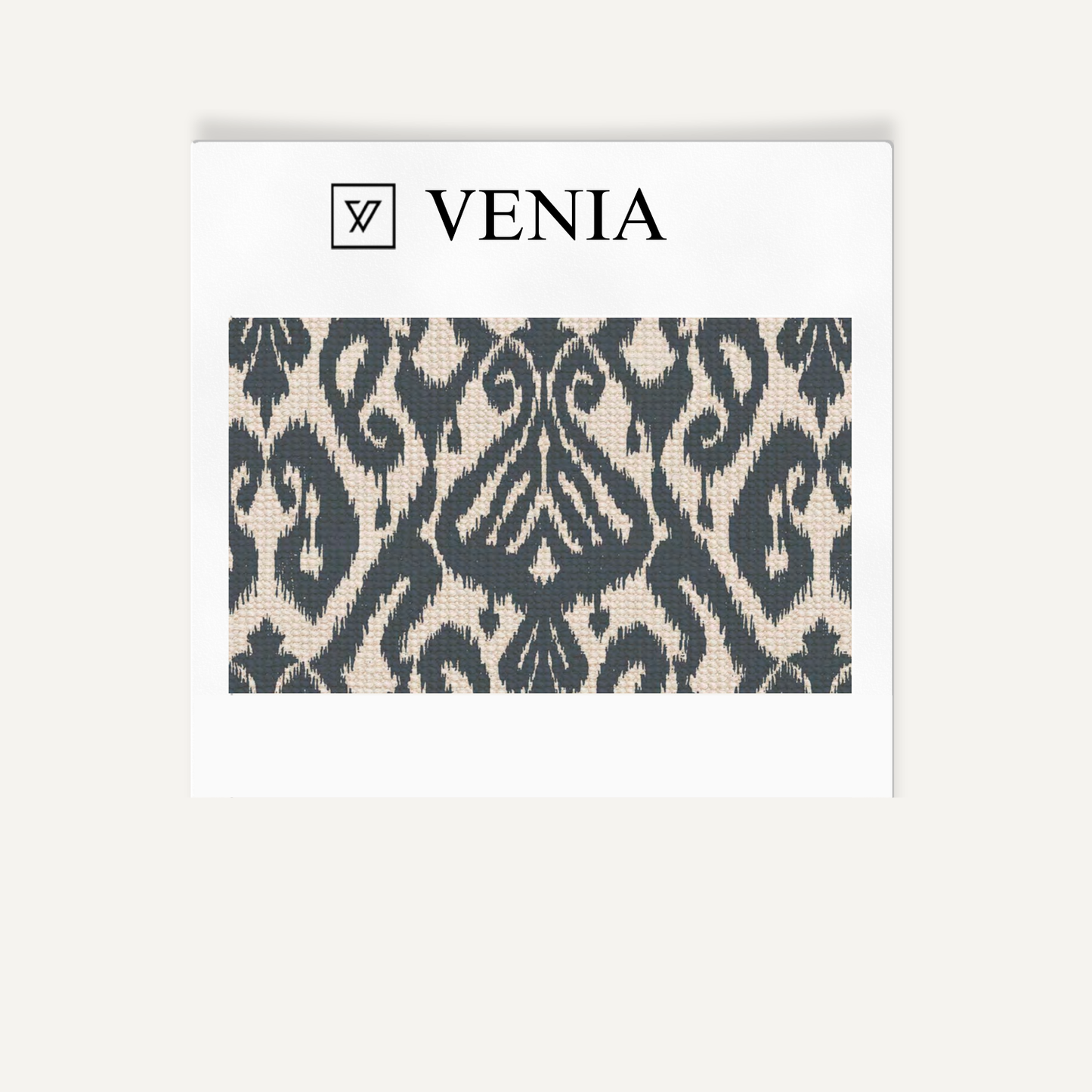 Slate grey ikat diamond upholstery fabric swatch by Venia Home