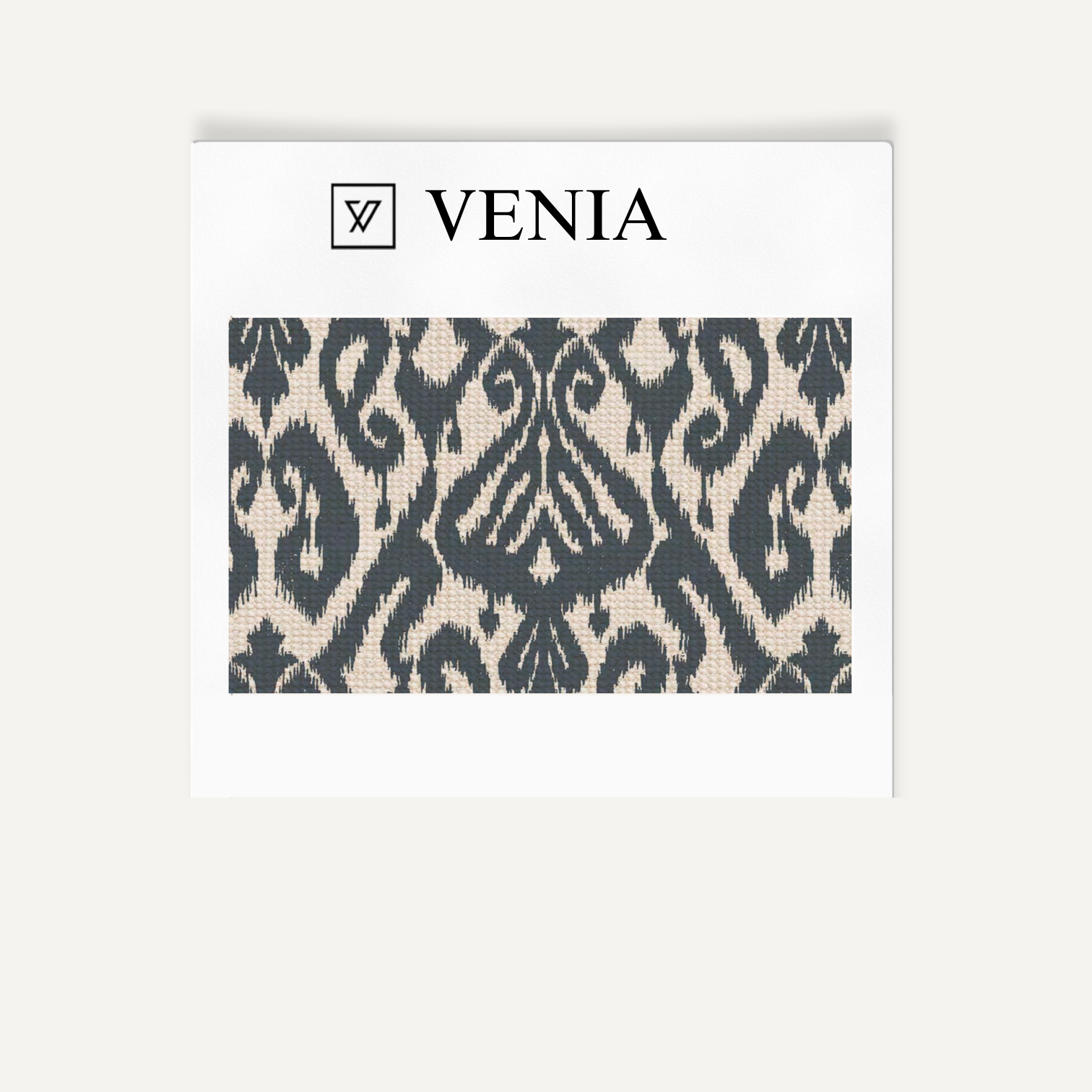 Slate grey ikat diamond upholstery fabric swatch by Venia Home