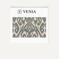 Steel grey ikat diamond upholstery fabric swatch by Venia Home