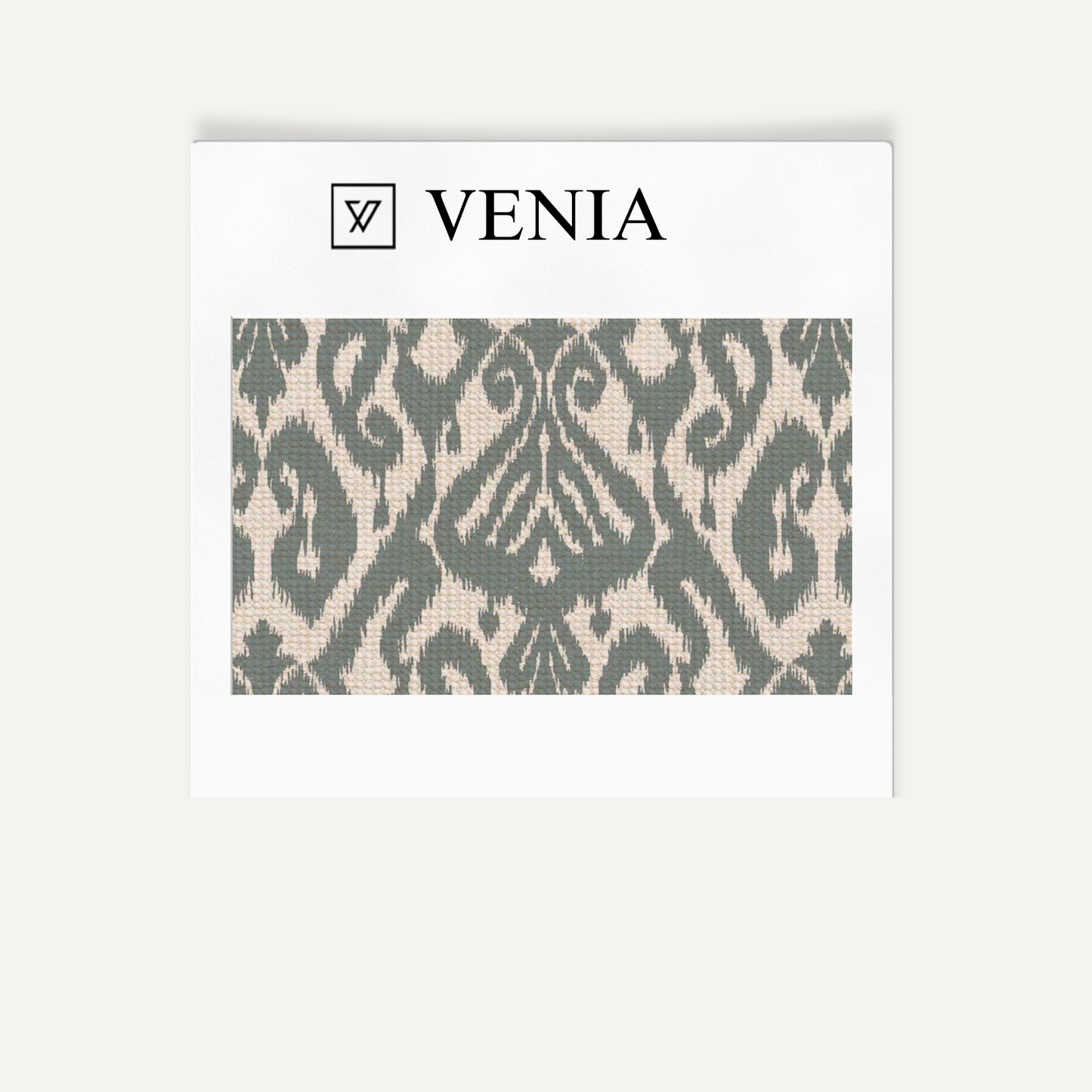 Steel grey ikat diamond upholstery fabric swatch by Venia Home