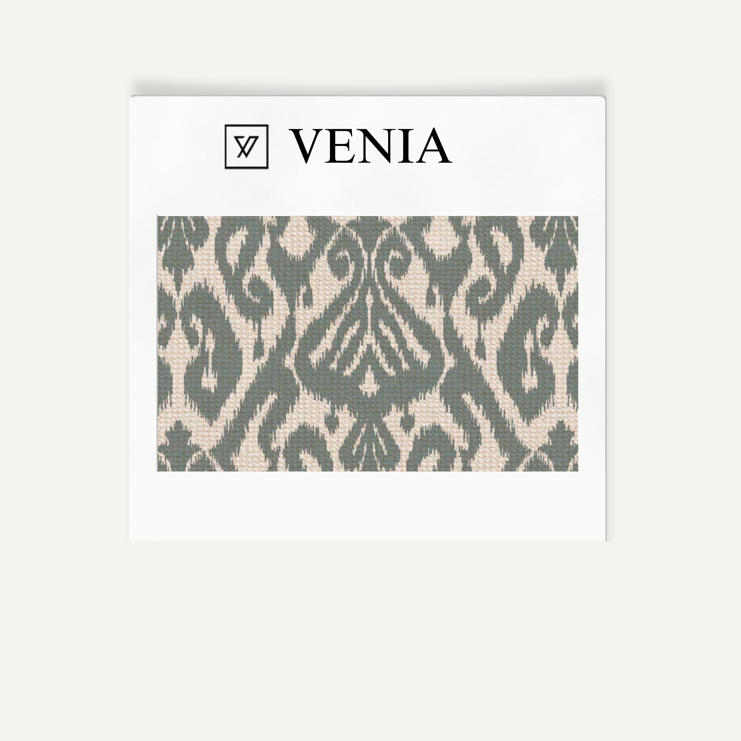 Steel grey ikat diamond upholstery fabric swatch by Venia Home