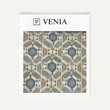 Sage ikat hex upholstery fabric swatch by Venia Home