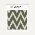 Emerald ikat wave upholstery fabric swatch by Venia Home
