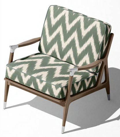 Texture of emerald ikat wave fabric