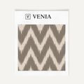 Grey ikat wave upholstery fabric swatch by Venia Home