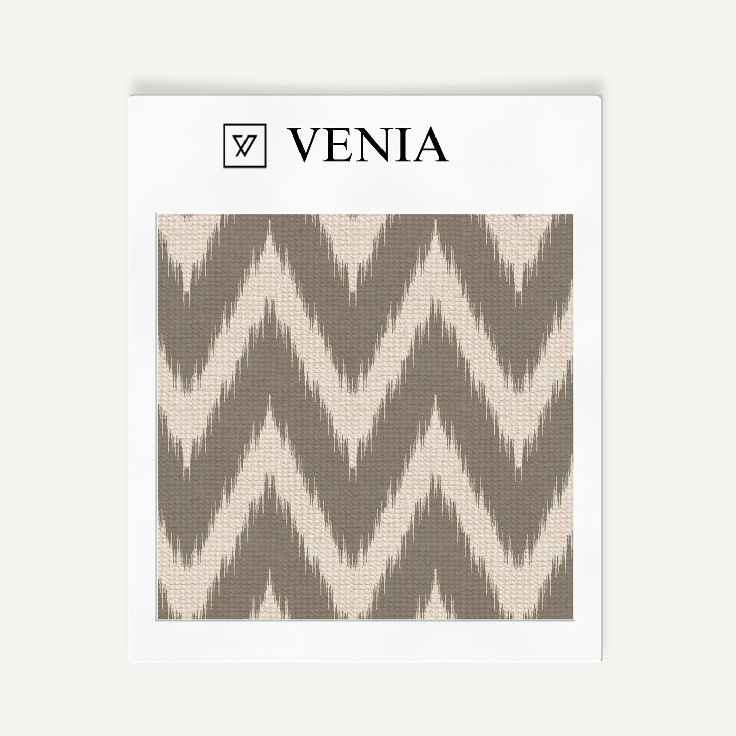 Grey ikat wave upholstery fabric swatch by Venia Home
