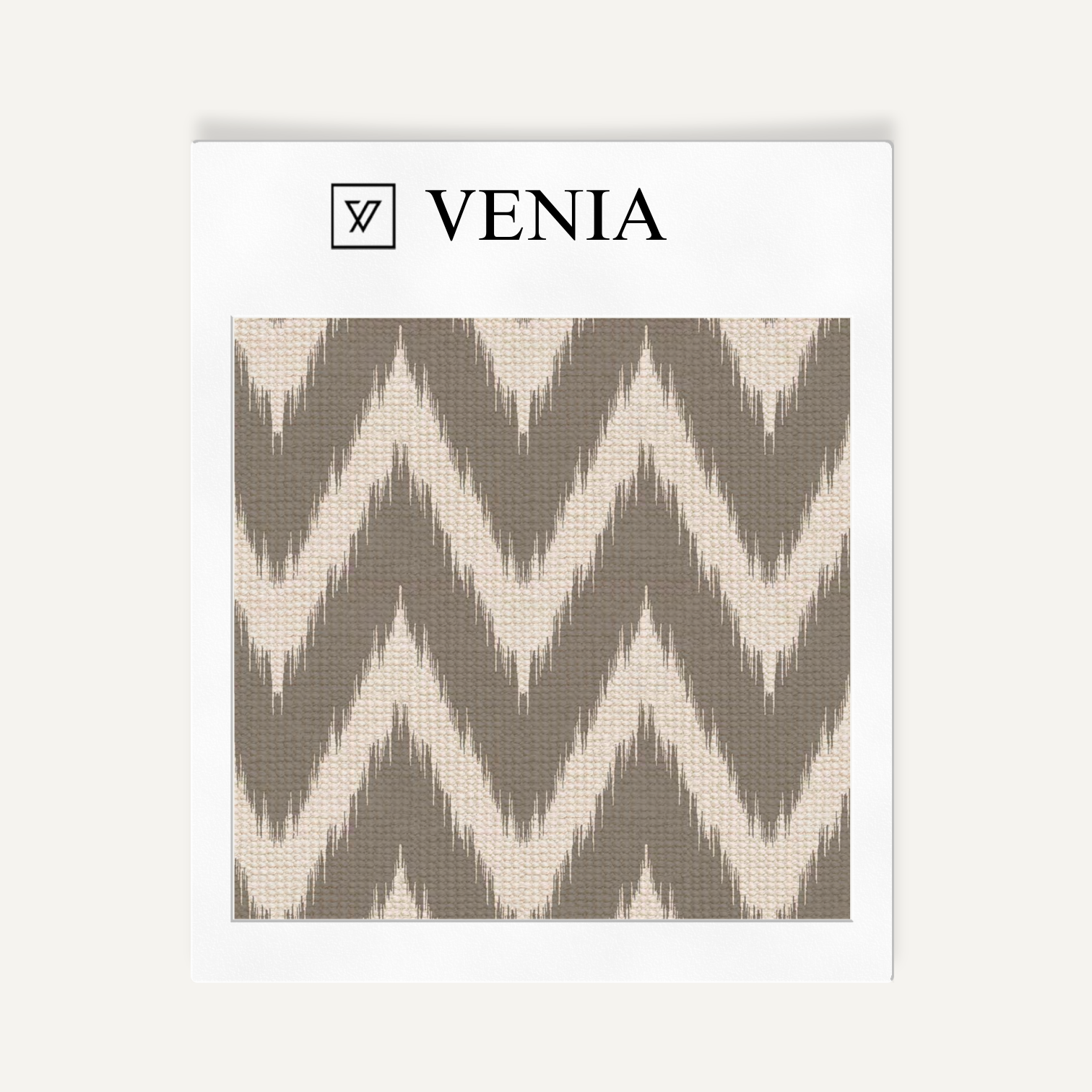Grey ikat wave upholstery fabric swatch by Venia Home