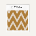 Mustard ikat wave upholstery fabric swatch by Venia Home