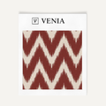 Rust ikat wave upholstery fabric swatch by Venia Home